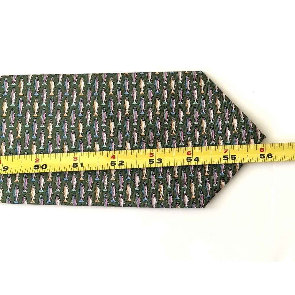 NEW Vineyard Vines Trout Fish Martha's Vineyard Handpicked Silk Tie Shep & Ian - Picture 7 of 7
